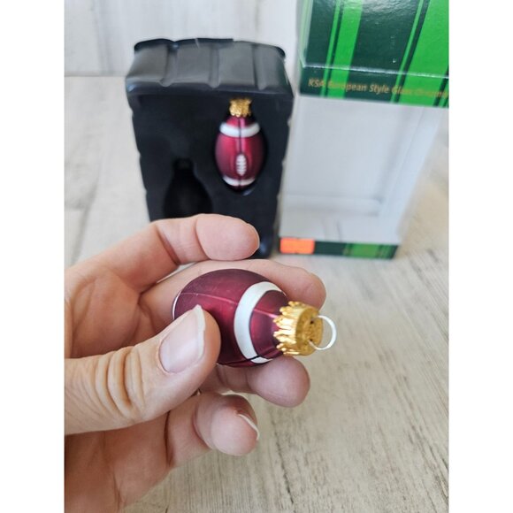 KSA Kurt Adler glass football ornament sport Xmas tree ornament - Picture 4 of 6